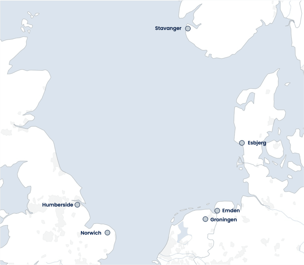 North Sea with names
