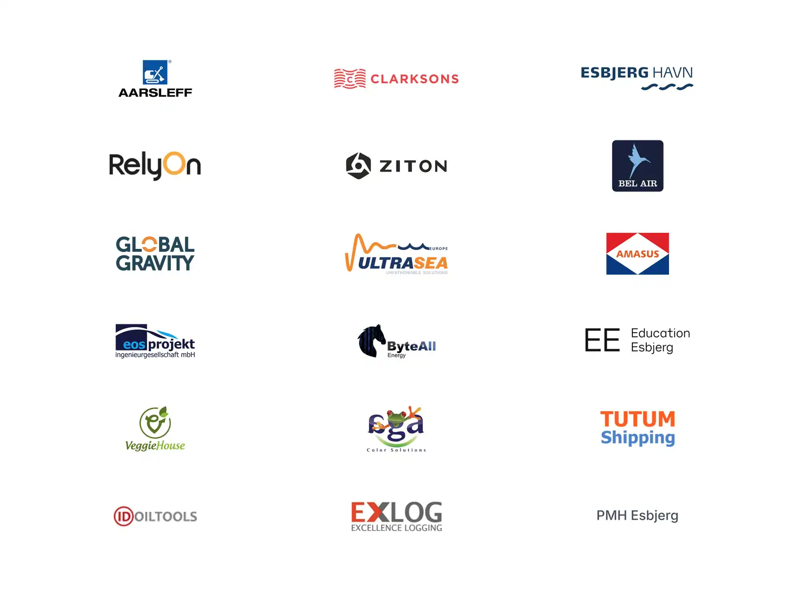 place-holder-landscape Logos of LYGG clients, including Aarsleff, Clarksons, Esbjerg Havn, RelyOn, Ziton, Bel Air, Global Gravity, UltraSea, Amasus, eos projekt, ByteAll Energy, Education Esbjerg, VeggieHouse, EGA Color Solutions, Tutum Shipping, ID Oiltools, Exlog and PMH Esbjerg